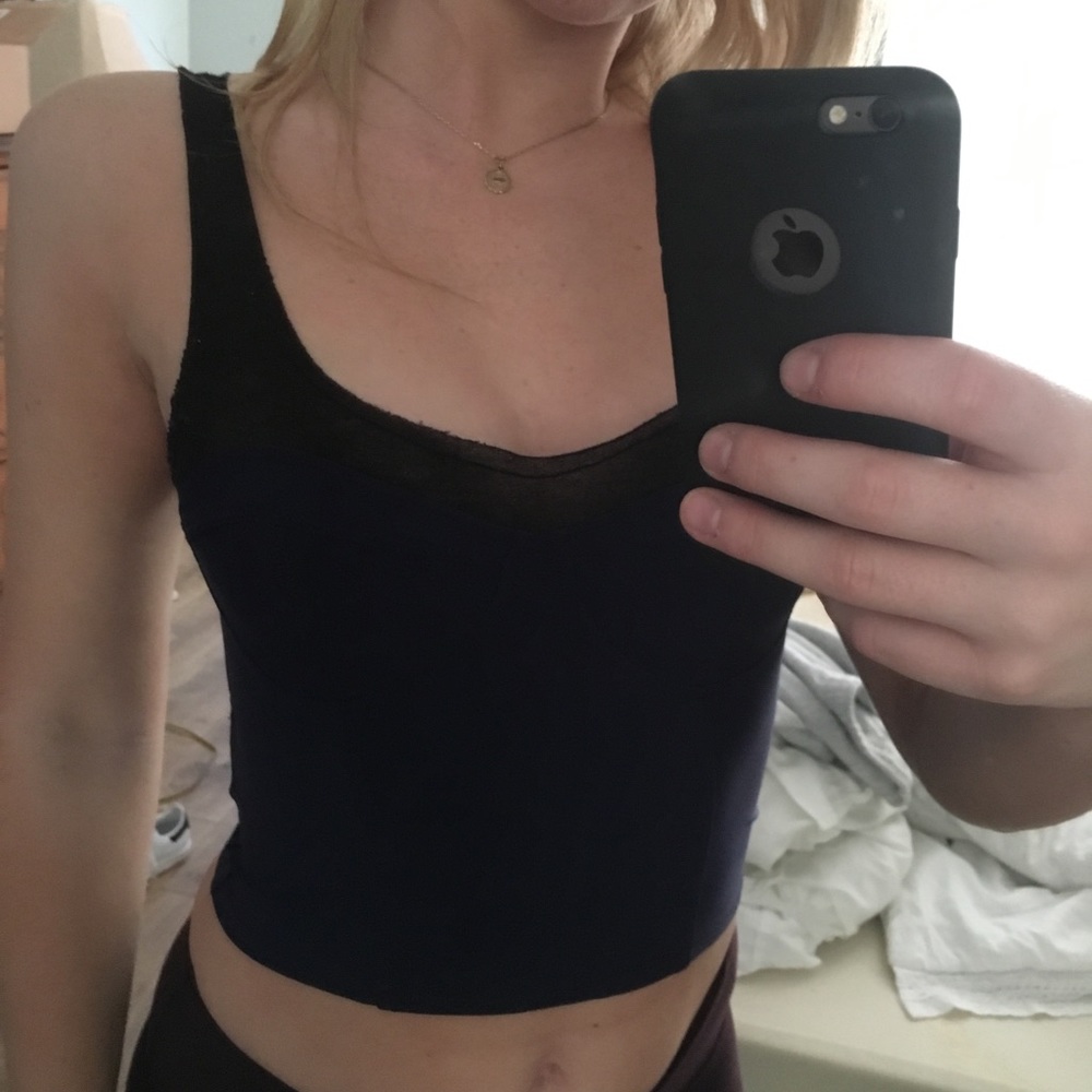 Navy and black crop top